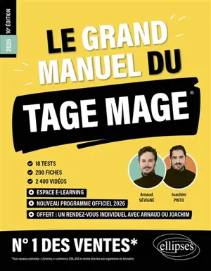 Le grand manuel du Tage Mage : nouveau programme officiel 2026 : 18 tests, 200 fiches, 2.400 vidéos