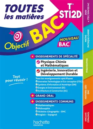 Toutes les matières terminale STI2D : nouveau bac