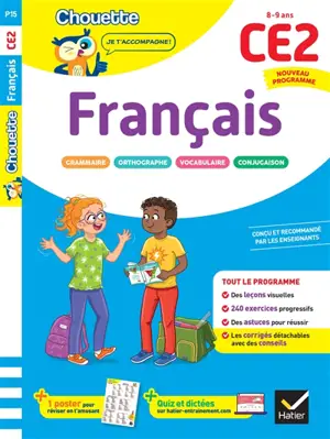 Français CE2, 8-9 ans : leçons et exercices corrigés : cahier de soutien, nouveau programme