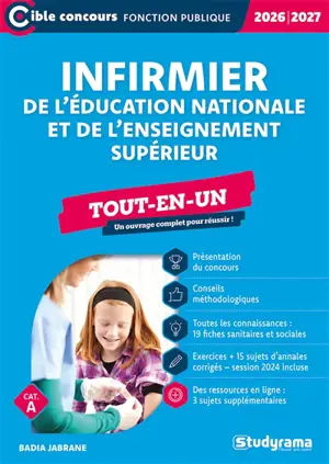 Infirmier de l'Education nationale et de l'enseignement supérieur, cat. A : tout-en-un, 2026-2027