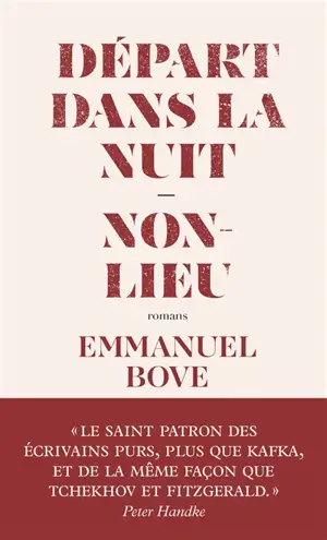 Départ dans la nuit. Non-lieu
