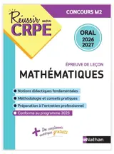 Mathématiques, épreuve de leçon : oral 2026-2027 : concours M2