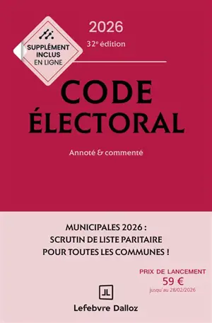 Code électoral 2026 : annoté & commenté
