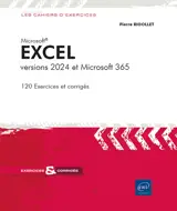 Excel versions 2024 et Microsoft 365 : 120 exercices et corrigés