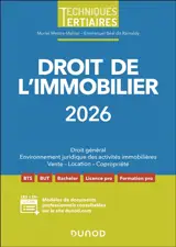 Droit de l'immobilier 2026 : droit général, environnement juridique des activités immobilières, vente, location, copropriété