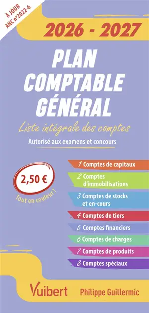 Plan comptable général 2026-2027 : liste intégrale des comptes