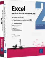 Excel (versions 2024 et Microsoft 365) : apprendre Excel et la programmation en VBA : coffret 2 livres
