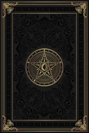 Grimoire vierge pentacle lunaire : noir
