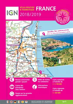 FRANCE ATLAS ROUTIER ET TOURISTIQUE 2018-2019 SPIRALE