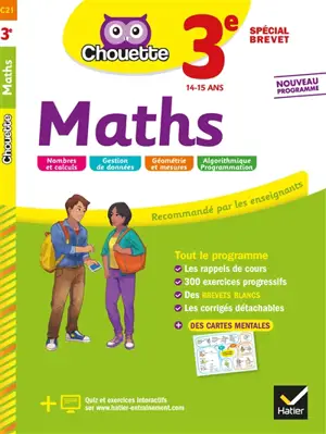 Maths 3e, 14-15 ans : spécial brevet : nouveau programme