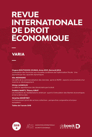 Revue internationale de droit économique 2018/4 - Varia
