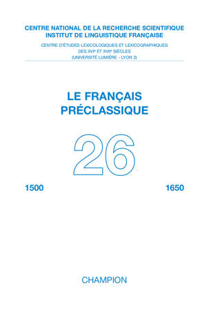 Revue Le Français préclassique N° 26