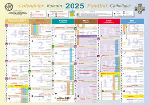Calendrier familial catholique romain 2025 grand format
