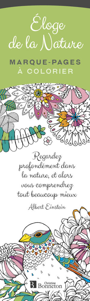 Marque-pages à colorier : Éloge de la Nature