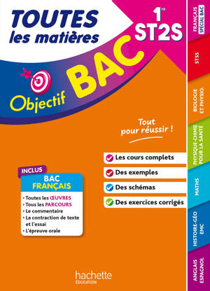 Objectif BAC 2026 - 1re ST2S  Toutes les matières