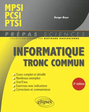 Informatique tronc commun - MPSI - PCSI - PTSI