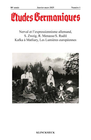 Etudes germaniques - N°1-2025