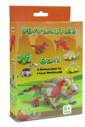 PACK DINOSAURES A CONSTRUIRE 6 EN 1 - (6 EX)