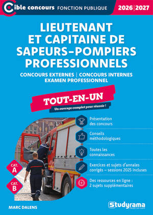 Lieutenant et capitaine de sapeurs-pompiers professionnels – Tout-en-un (Catégories A et B – Concours 2026-2027)