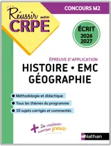 Réussir mon CRPE Histoire Géographie EMC épreuve d'admissibilité écrit M2 - 2026 2027
