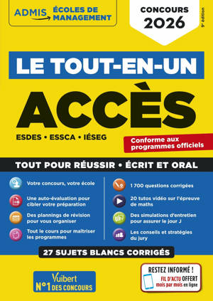 Le tout-en-un ACCES - 25 sujets blancs - Ecrits et oraux - Tutos offerts