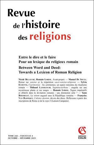 Revue de l'histoire des religions - Nº4/2025