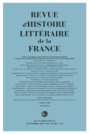 Revue d'Histoire littéraire de la France