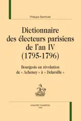 Dictionnaire des électeurs parisiens de l’an IV (1795-1796)