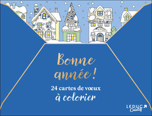 Bonne Année ! - 24 cartes de vœux à colorier