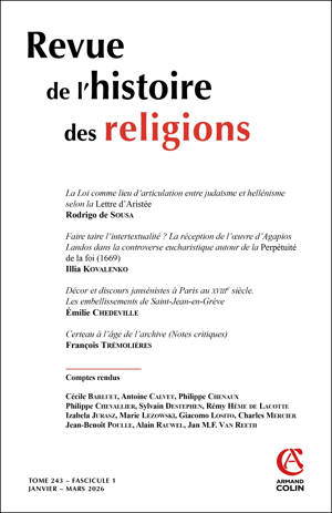 Revue de l'histoire des religions - Nº1/2026