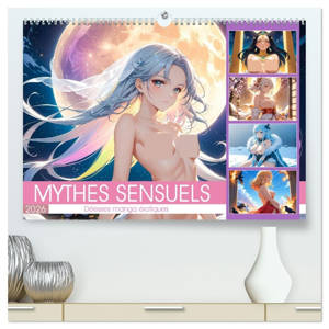 Mythes Sensuels - Déesses manga érotiques  (Calendrier mural 2026 DIN A2 vertical) calendrier de bureau