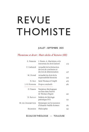 Revue thomiste - N°3/2025
