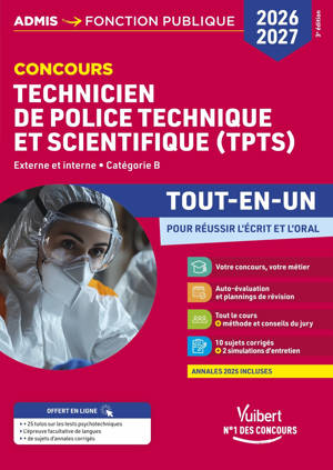 Concours TPTS - Technicien de police technique et scientifique 2026-2027 - Tout-en-un