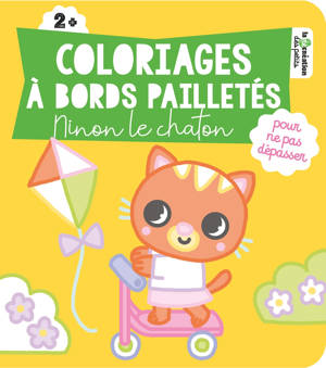 Coloriages à bords pailletés - Ninon le chaton