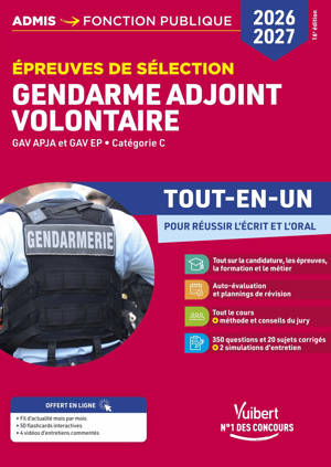 Épreuves de sélection Gendarme adjoint volontaire 2026-2027 - Tout-en-un