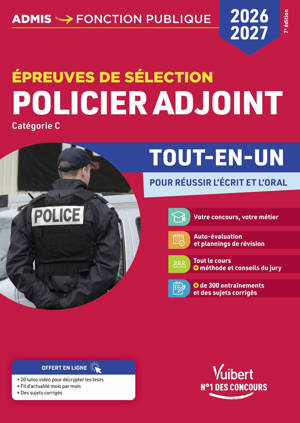 Épreuves de sélection Policier adjoint 2026-2027 - Tout-en-un
