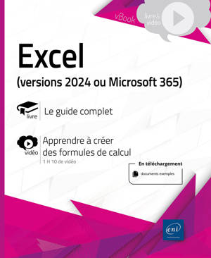 Excel (versions 2024 ou Microsoft 365) - Livre avec complément vidéo