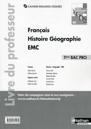 Français Histoire-Géographie EMC Term Bac pro - professeur (Regards croisés) - 2016