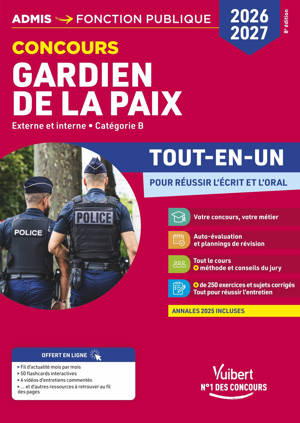 Concours Gardien de la paix 2026-2027  - Tout-en-un