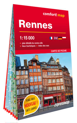 Rennes 1/15.000 (carte format poche laminée - plan de ville)