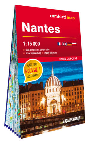 Nantes 1/15.000 (carte format poche laminée - plan de ville)