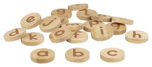 Jetons bois-Lettres script