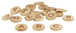 Oasis-Jetons bois- lettres cap.