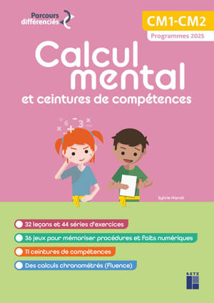 Calcul mental et ceintures de compétences CM + ressources numériques - programmes 2025
