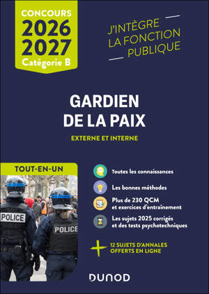 Concours Gardien de la paix 2026 - 2027