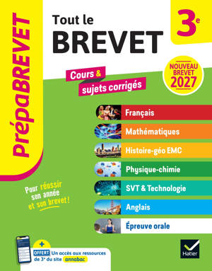 Prépabrevet - Tout le brevet 2027 - 3e (toutes les matières)