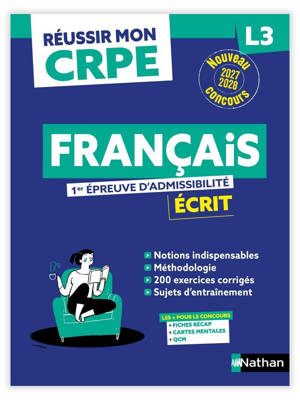 Réussir mon CRPE Français 1e épreuve d'admissibilité L3 écrit 2027