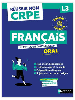 Réussir mon CRPE - Français Admission concours L3 oral 2027-2028