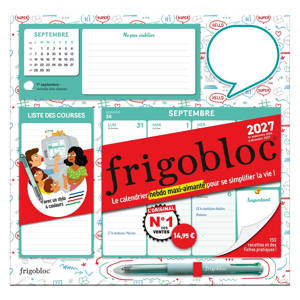 Frigobloc Hebdomadaire 4 couleurs 2027 (de sept. 2026 à déc. 2027)