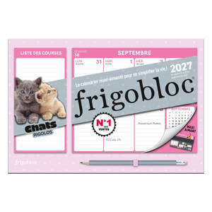 Mini Frigobloc Hebdomadaire Chats Rigolos 2027 / sem (de sept. 2026 à déc. 2027)
